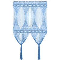Berkfield Home Macrame Curtain Blue 140x240 cm Cotton