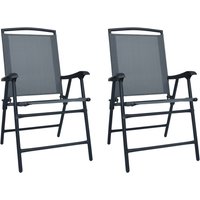 Berkfield Home Folding Garden Chairs 2 pcs Texilene Grey