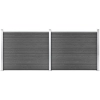 Berkfield Home Fence Panel Set WPC 353x146 cm Black