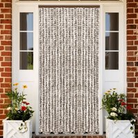 Berkfield Home Fly Curtain Taupe & White 56x200 cm Chenille
