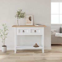 Berkfield Home Console Table Mexican Pine Corona Range White 90x34.5x73 cm