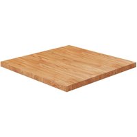 Berkfield Home Square Table Top Light Brown 80x80x4cm Treated Solid Wood Oak | Size: 80 x 80 x 4 cm