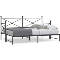 Berkfield Home Daybed with Trundle without Mattress Black 90x200 cm Steel