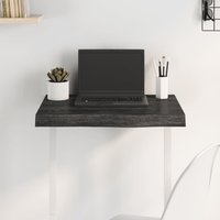 Berkfield Home Table Top Dark Grey 60x40x(2-6) cm Treated Solid Wood Oak
