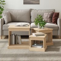 Berkfield Home Nesting Tables 3 pcs Sonoma Oak Engineered Wood in Brown