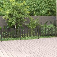 Berkfield Home Picket Fence with Posts 3 pcs WPC 614x80 cm in Grey