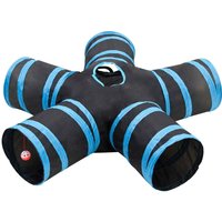 Berkfield Home Cat Tunnel 5-way Black & Blue 25 cm Polyester
