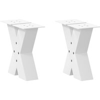Berkfield Home Coffee Table Legs X-Shaped 2 pcs White 30x(30-31) cm Steel