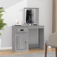 Berkfield Home Dressing Table with Mirror Grey Sonona 90x50x132.5 cm Engineered Wood