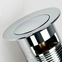 Chrome Basin Sink Waste Modern Pop Up Sprung Plug Slotted Overflow