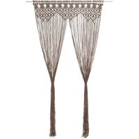 Berkfield Home Macrame Curtain Taupe 140x240 cm Cotton