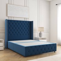 Mayfair Plush Velvet Divan Bed 54"Headboard & No Mattress No Drawers Single