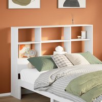 Berkfield Home Headboard with Storage White 160 cm Solid Wood Pine