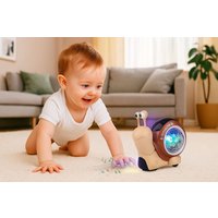 Interactive Musical Snail Toy Light Up Crawling Snail Sensory Light
