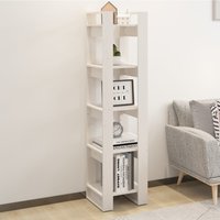 Berkfield Home Book Cabinet/Room Divider White 41x35x160 cm Solid Wood Pine | Size: 41 x 35 x 160 cm