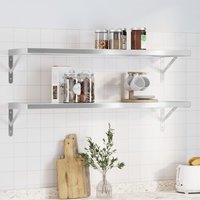 Berkfield Home Wall Shelves 2 pcs 100x30 cm Silver Stainless Steel