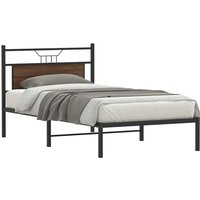 Berkfield Home Bed Frame without Mattress Brown Oak 100x200 cm Engineered Wood