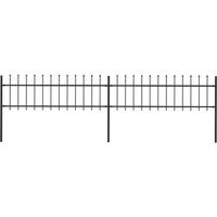 Garden Fence Spear Top Steel 3.4x0.6 m