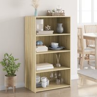 Berkfield Home Highboard Sonoma Oak 70x41x124 cm Engineered Wood in Brown | Size: 70 x 41 x 124 cm