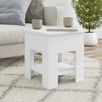 Berkfield Home Coffee Table White 40x40x42 cm Engineered Wood | Size: 40 x 40 x 42 cm