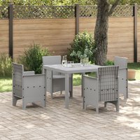 Garden Table Light Grey 100x100x73 cm Poly Rattan x 100 x 73 cm