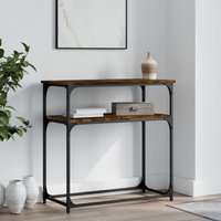 Berkfield Home Console Table Smoked Oak 75x35.5x75 cm Engineered Wood in Brown