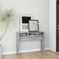 Berkfield Home Console Table Grey Sonoma 105x30x80 cm Engineered Wood | Size: 105 x 30 x 80 cm