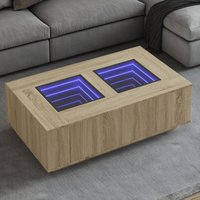 Coffee Table Infinity LED Sonoma Oak 116x69x40 cm x 69 x 40 cm