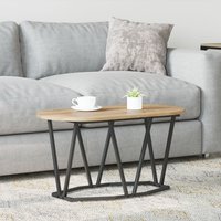 Berkfield Home Coffee Table Artisan Oak 80x40x40.5 cm Made of Engineered Wood & Metal in Brown
