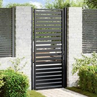 Berkfield Home Garden Gate Lockable Black 100x200 cm Aluminium