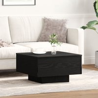 Berkfield Home Black Oak Coffee Table 55x55x31 cm Made from Engineered Wood | Size: 55 x 55 x 31 cm