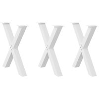 Berkfield Home Dining Table Legs X-Shaped 3 pcs White 70x(72-73) cm Steel