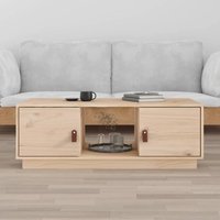 Berkfield Home Coffee Table 100x50x35 cm Solid Wood Pine in Brown | Size: 100 x 50 x 35 cm