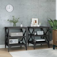 Berkfield Home Side Tables 2 pcs Black 40x42x50 cm Engineered Wood | Size: 40 x 42 x 50 cm