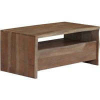 Berkfield Home Coffee Table Solid Acacia Wood Live Edges 90x50x40 cm Grey | Size: 90 x 50 x 40 cm