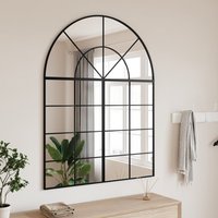 Berkfield Home Wall Mirror Black 100x130 cm Arch Iron