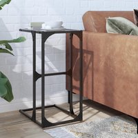 Berkfield Home Side Table with Transparent Glass 40x30x61.5 cm Steel in Brown