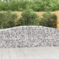 Berkfield Home Arched Gabion Baskets 8 pcs 400x50x80/100 cm Galvanised Iron in Silver