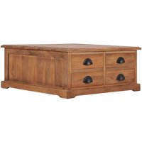 Berkfield Home Coffee Table 68x68x30 cm Solid Teak Wood in Brown | Size: 68 x 68 x 30 cm