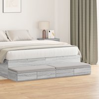 Berkfield Home Bed Drawers Grey Sonoma 140x36, 5x16, 5 cm Engineered Wood