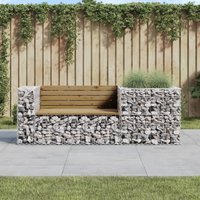 Garden Bench Gabion Basket Impregnated Wood Pine