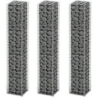 Berkfield Home Gabion Set 3 pcs Galvanised Wire 25 x 25 x 150 cm in Silver