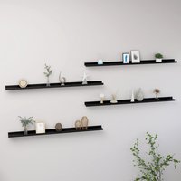 Berkfield Home Wall Shelves 4 pcs Black 115x9x3 cm | Size: 115 x 9 x 3 cm