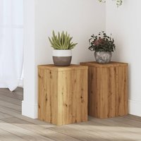 Plant Stands 2 pcs Artisan Oak 20x20x30 cm Engineered Wood x 20 x 30 cm