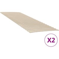 Berkfield Home Slatted Bed Bases with 48 Slats 2 pcs 70x200 cm in Brown