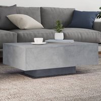Berkfield Home Coffee Table with LED Lights Concrete Grey 85x55x31 cm | Size: 85 x 55 x 31 cm
