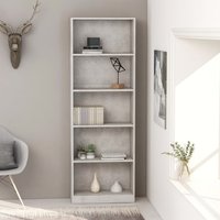 Berkfield Home 5-Tier Book Cabinet Concrete Grey 60x24x175 cm Engineered Wood | Size: 60 x 24 x 175 cm