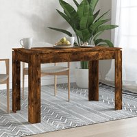Berkfield Home Dining Table Smoked Oak 120x60x76 cm Engineered Wood in Brown | Size: 120 x 60 x 76 cm