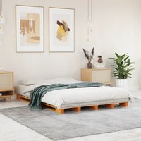 Berkfield Home Pallet Bed Wax Brown 140x200 cm Solid Wood Pine