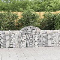 Berkfield Home Arched Gabion Baskets 20 pcs 200x30x80/100 cm Galvanised Iron in Silver